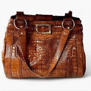 Liz Claiborne Faux Crocodile Handbag